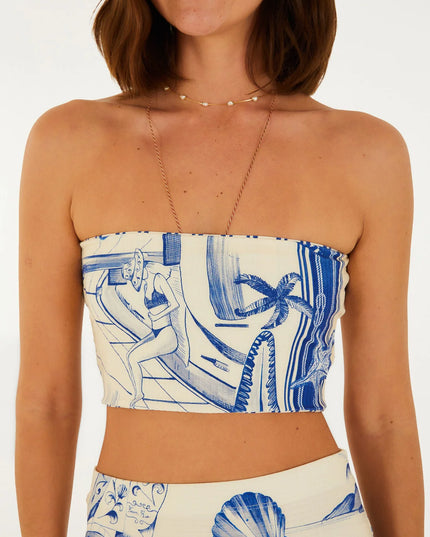 BLUSA FARM TOP RETO ESTAMPADO AVENTUREIRO