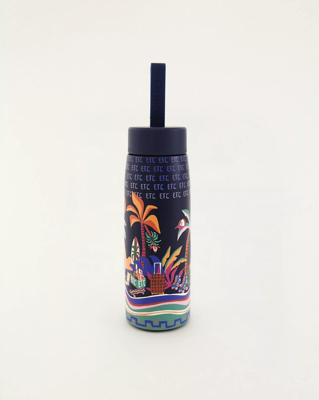 Garrafa Que Sede 500ml Mundo Paisagem Azul FARM ETC