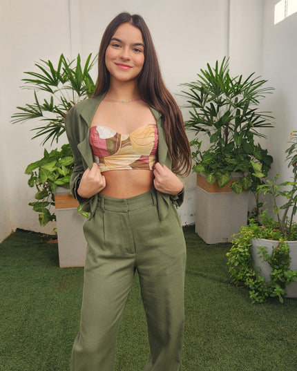 BLUSA FARM TOP ROMANCE DE FLOR ROSA