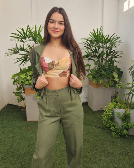 BLUSA FARM TOP ROMANCE DE FLOR ROSA