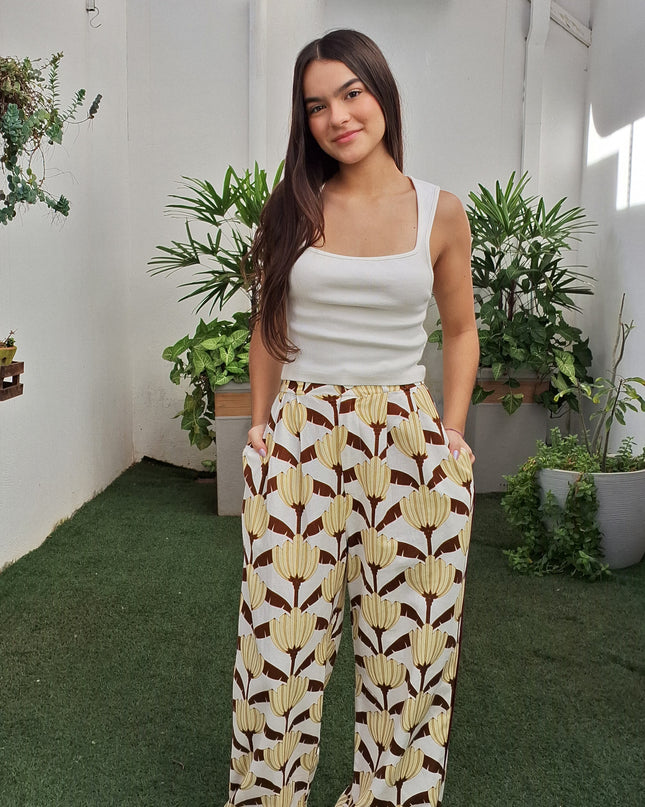 CALCA FARM RETA ESTAMPADA BANANA DECO