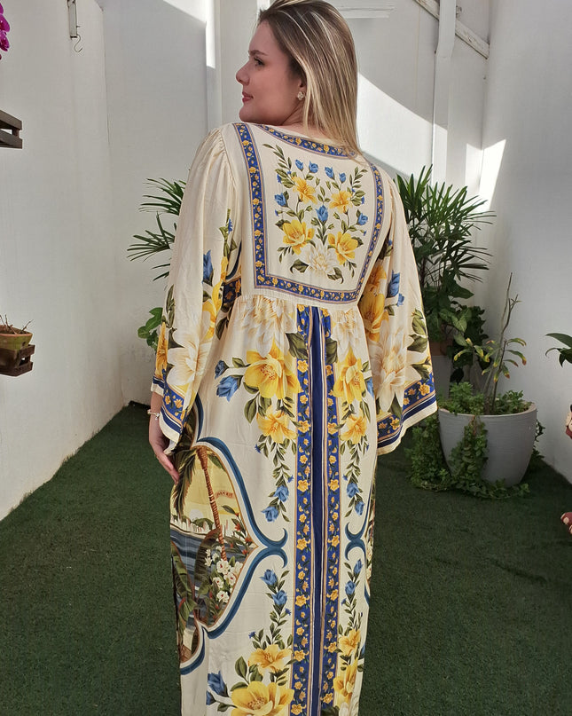 VESTIDO FARM ESTAMPADO FLOR DO RIO