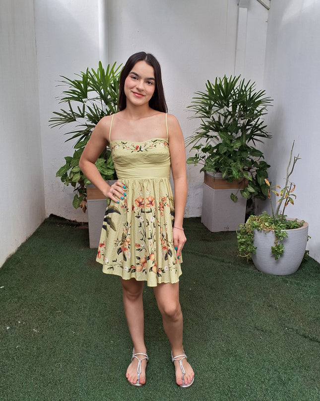 VESTIDO FARM ESTAMPADO BOSQUE CHIC