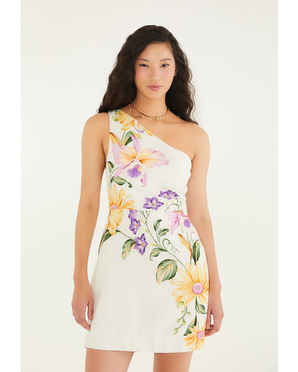 Vestido Farm Curto Em Estampa Orquídea