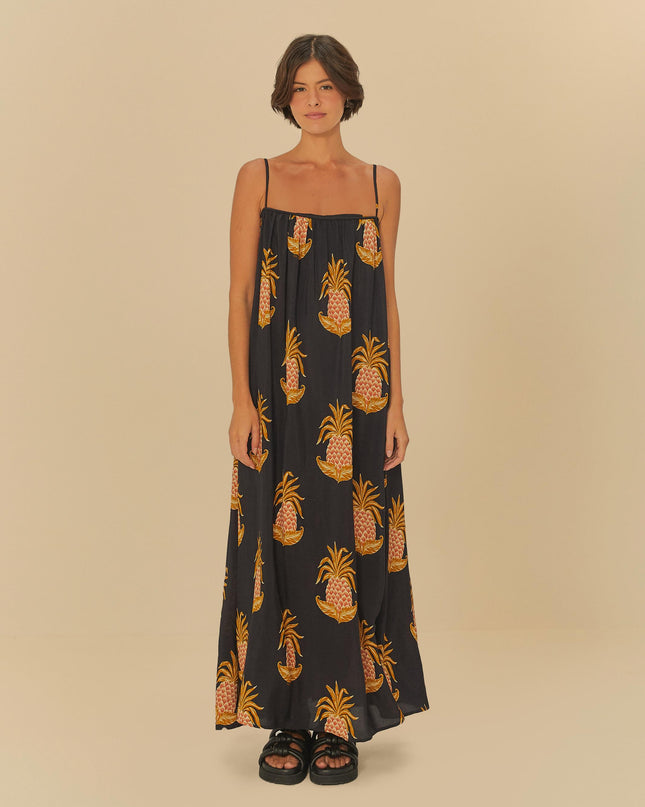 VESTIDO FARM LONGO AMALFI ABACAXI