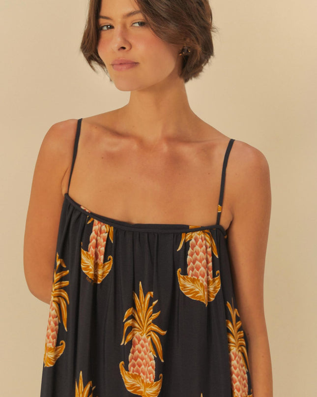 VESTIDO FARM LONGO AMALFI ABACAXI