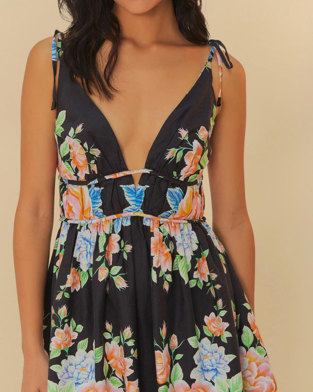 VESTIDO FARM CURTO ESTAMPADO LENÇO FLORAL SOFIA