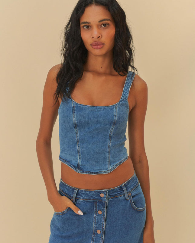 BLUSA FARM JEANS CROPPED CORSELET