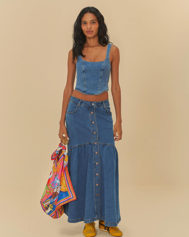 BLUSA FARM JEANS CROPPED CORSELET