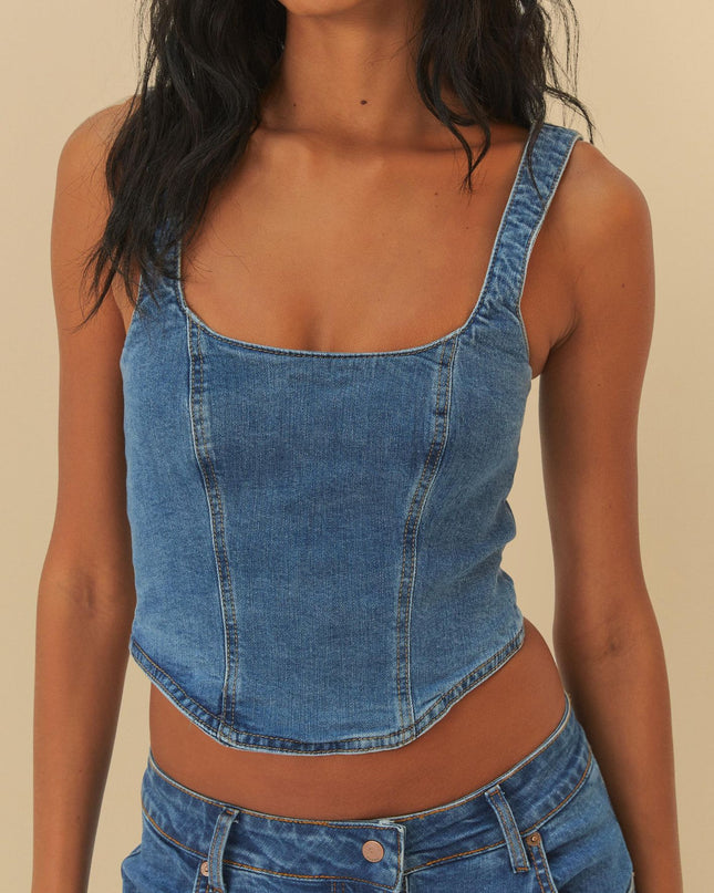 BLUSA FARM JEANS CROPPED CORSELET