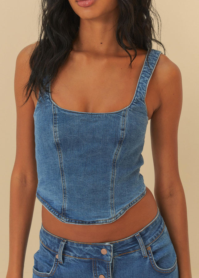 BLUSA FARM JEANS CROPPED CORSELET