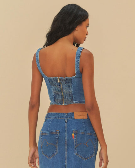BLUSA FARM JEANS CROPPED CORSELET