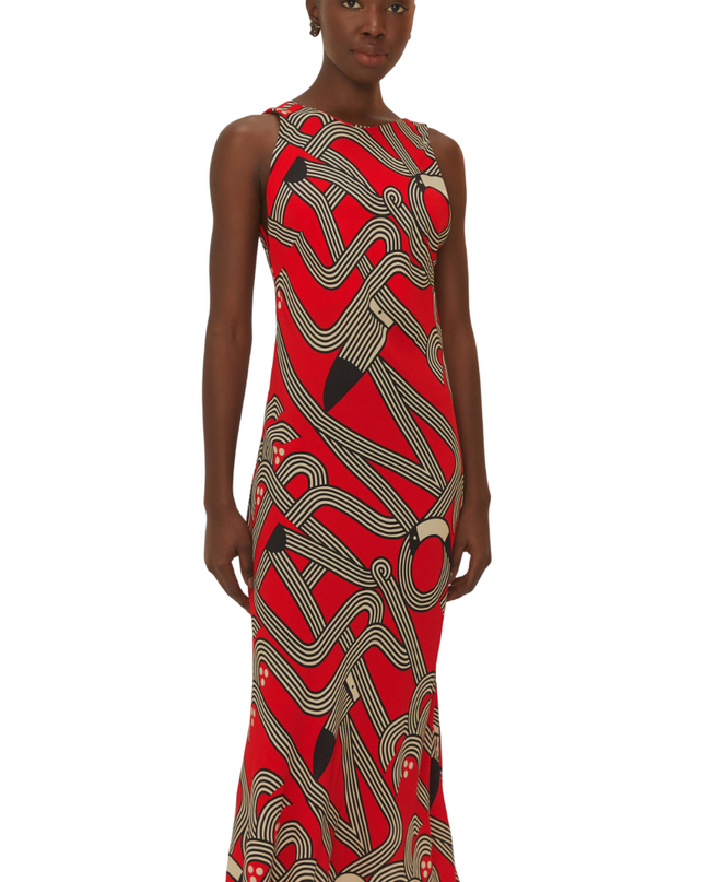 VESTIDO FARM MIDI ESTAMPADO LOGOTUCA