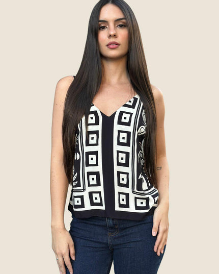 BLUSA FARM DOUBLE ESTAMPADA LENÇO TROPICANO