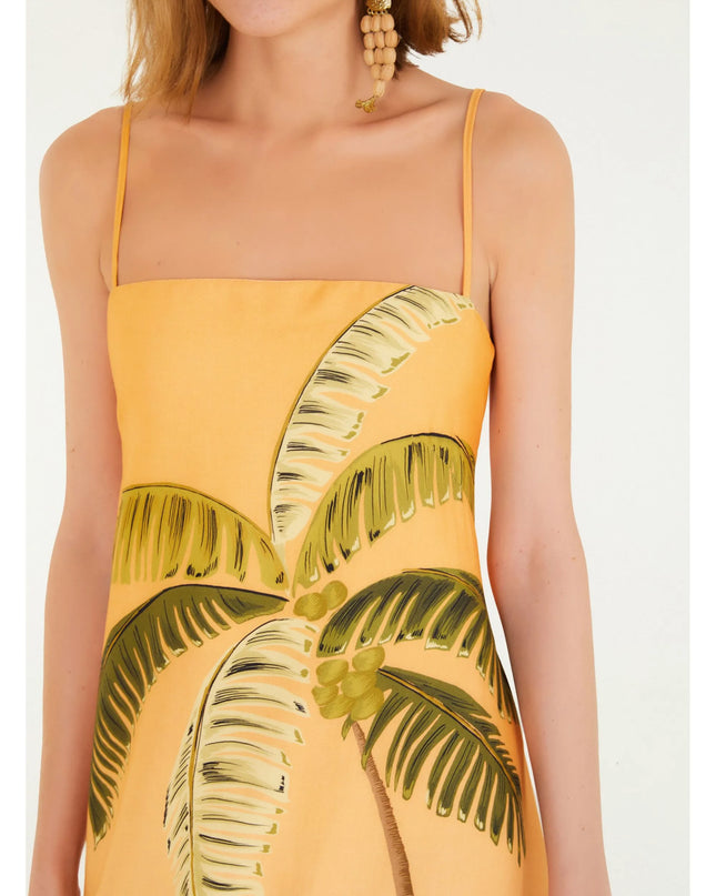 VESTIDO FARM CURTO ITACARE COQUEIRO LARANJA