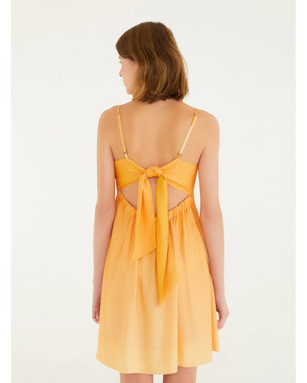 VESTIDO FARM CURTO ITACARE COQUEIRO LARANJA