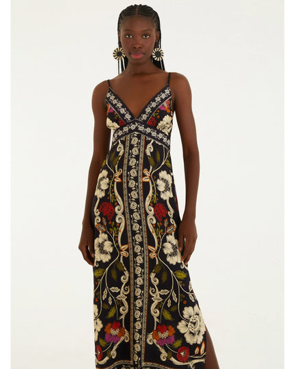 VESTIDO FARM CROPPED ESTAMPADO FLOR DE FITA