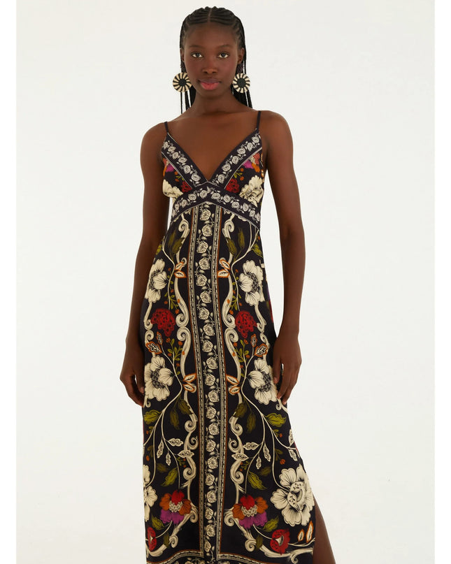 VESTIDO FARM CROPPED ESTAMPADO FLOR DE FITA