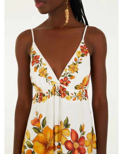 VESTIDO FARM LONGO ESTAMPADO BOSQUE CHIC