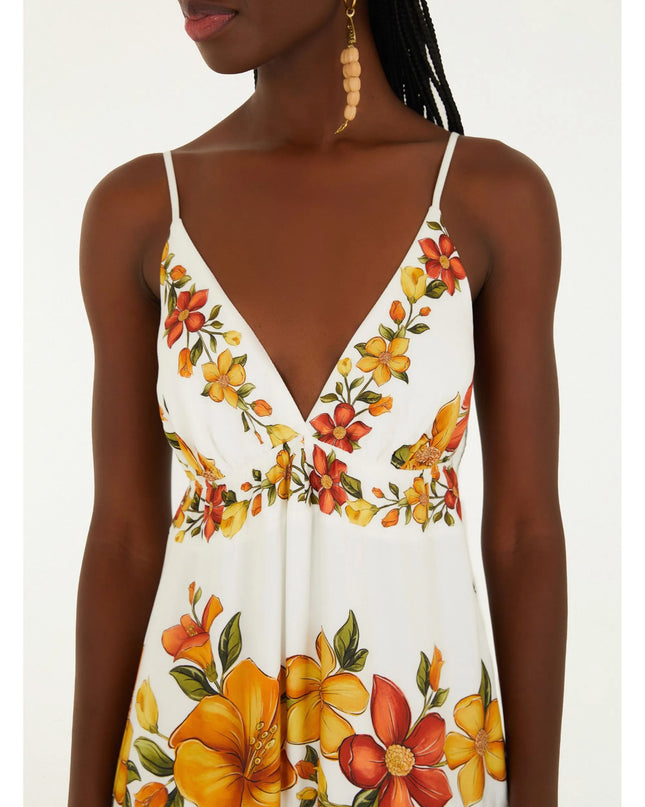 VESTIDO FARM LONGO ESTAMPADO BOSQUE CHIC