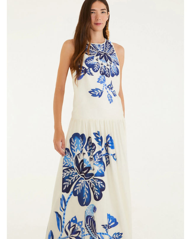 VESTIDO FARM LONGO ESTAMPADO PARAISO