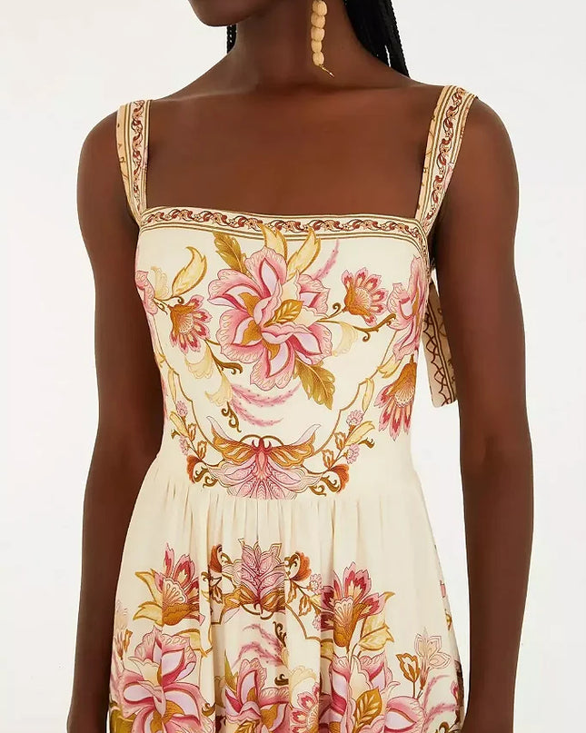 VESTIDO FARM CROPPED ESTAMPADO JARDIM MAJESTOSO