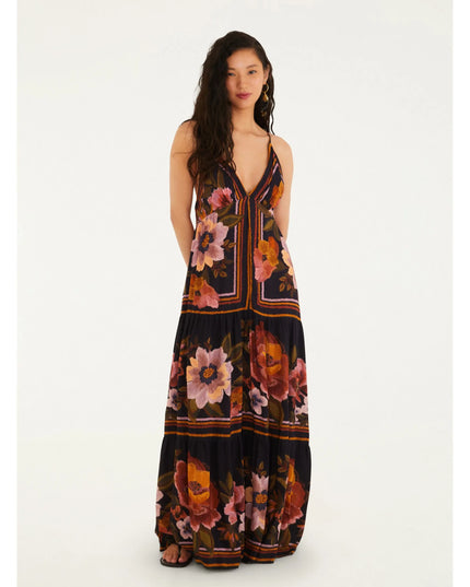 VESTIDO FARM LONGO ESTAMPADO FLORAL CLEO