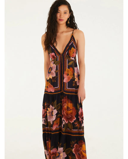 VESTIDO FARM LONGO ESTAMPADO FLORAL CLEO