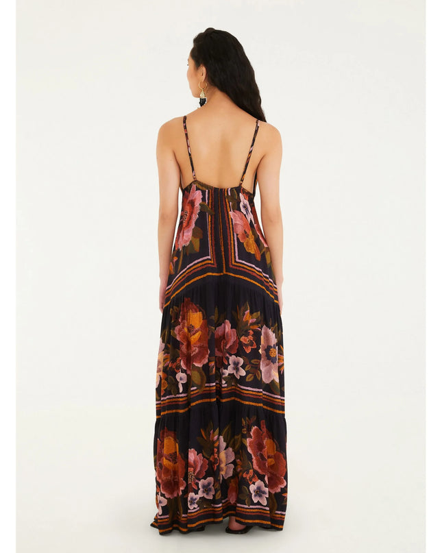 VESTIDO FARM LONGO ESTAMPADO FLORAL CLEO