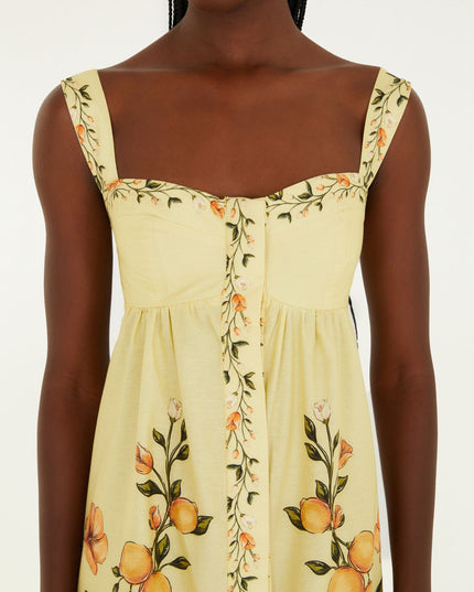 VESTIDO FARM LONGO ALCA ESTAMPADO BOSQUE CHIC