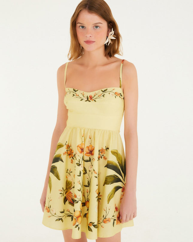 VESTIDO FARM ESTAMPADO BOSQUE CHIC