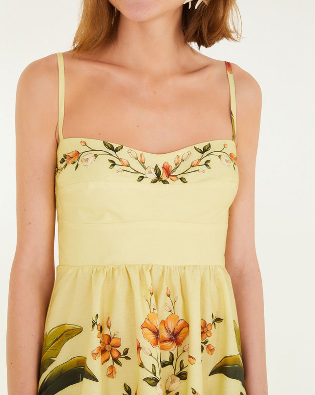 VESTIDO FARM ESTAMPADO BOSQUE CHIC