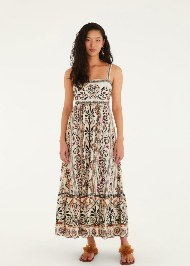 VESTIDO FARM MIDI ESTAMPADO ADRIELE