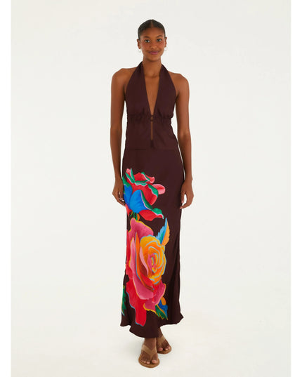 SAIA FARM ENVIESADA ESTAMPADA ROSAS PINTADAS