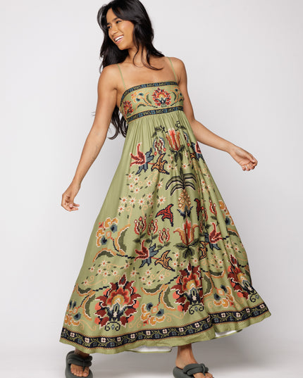 VESTIDO FARM CROPPED ESTAMPADO FLOR DE JARDIM