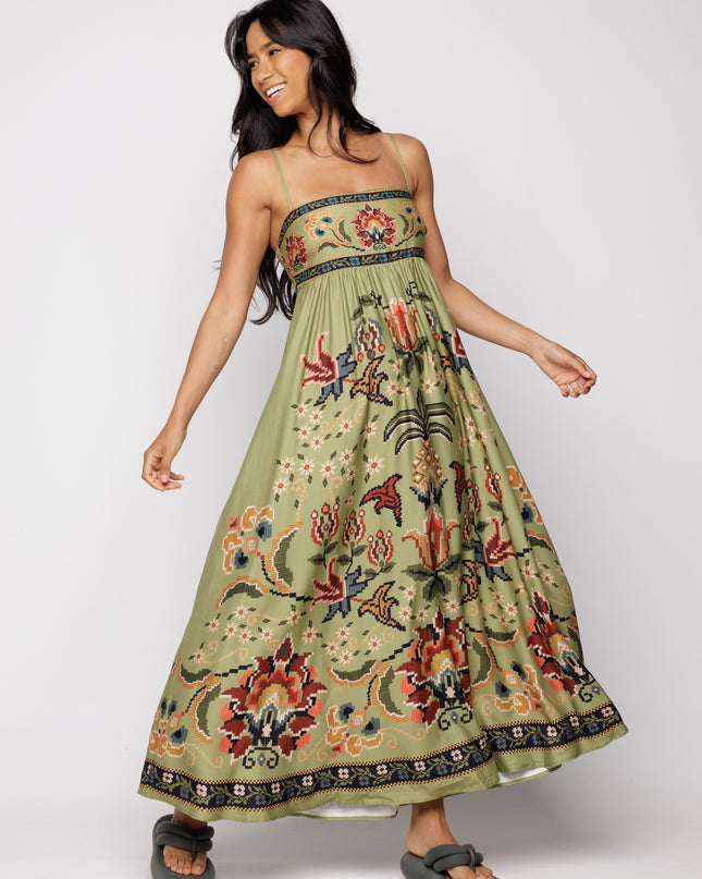 VESTIDO FARM CROPPED ESTAMPADO FLOR DE JARDIM