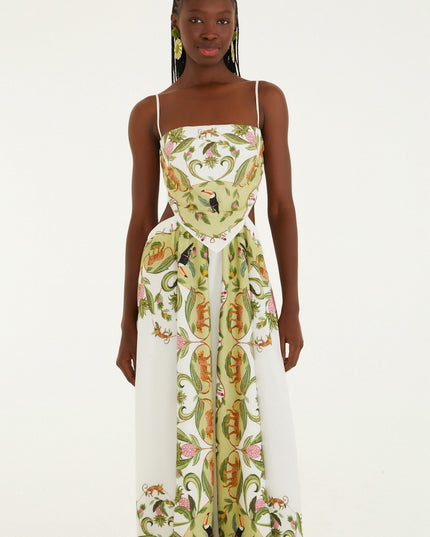 VESTIDO FARM LENÇO ESTAMPADO FLORESTA DOCE