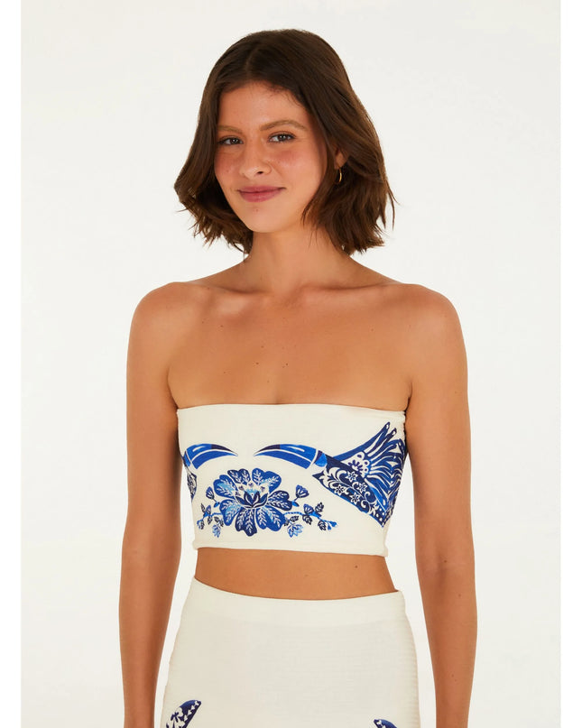 BLUSA FARM TOP RETO DOUBLE ESTAMPADO COQUEIRO TROPICAL