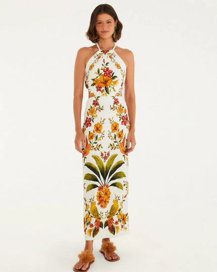 VESTIDO FARM MIDI BOSQUE CHIC