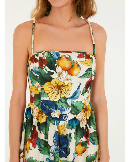 VESTIDO FARM LONGO ESTAMPADO TROPICALZINHO