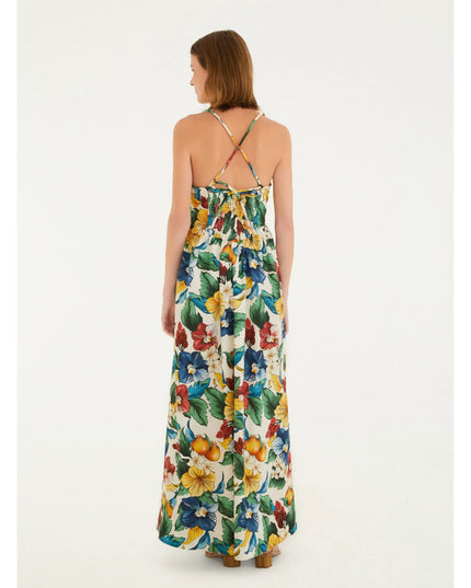 VESTIDO FARM LONGO ESTAMPADO TROPICALZINHO