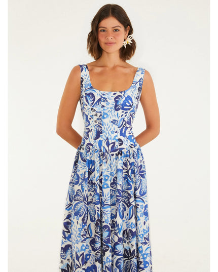 VESTIDO FARM CROPPED ESTAMPADO PARAISO DE FLOR