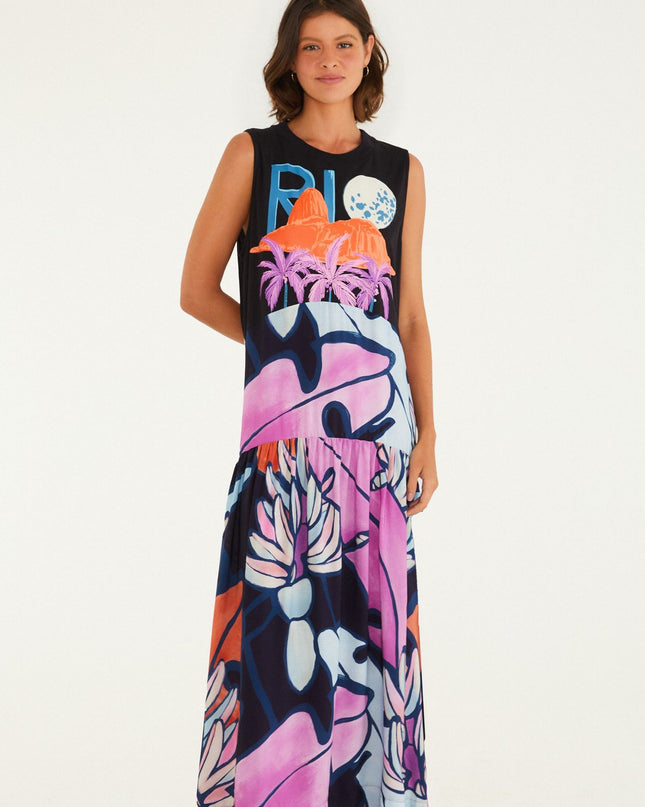 VESTIDO FARM CROPPED REGATA RIO VERTICAL