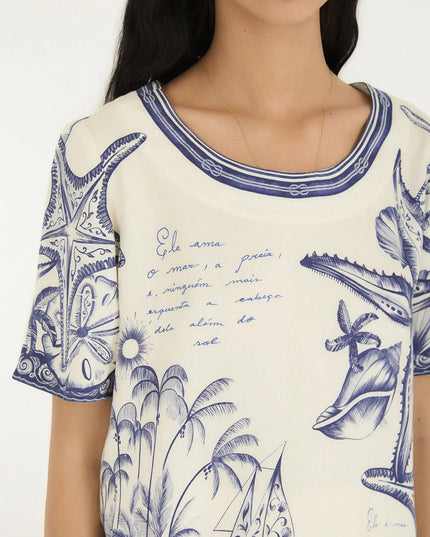 BLUSA FARM T SHIRT MAR DE ONDAS