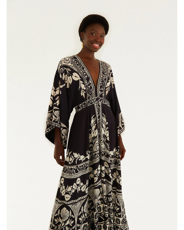 VESTIDO FARM  MIDI ESTAMPADO SINTRA