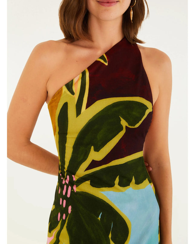 VESTIDO FARM OMBRO SO ESTAMPADO JARDIM BURBURINHO