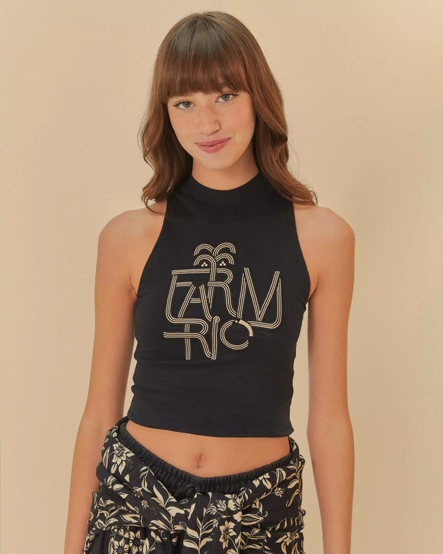 BLUSA FARM TOP BORDADO LOGOTUCA