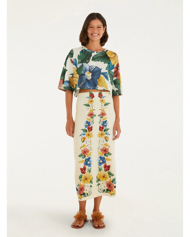 SAIA FARM RETA ESTAMPADO TROPICALZINHO