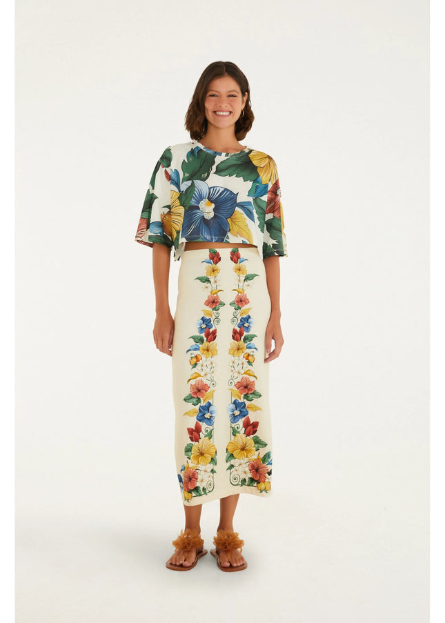 SAIA FARM RETA ESTAMPADO TROPICALZINHO