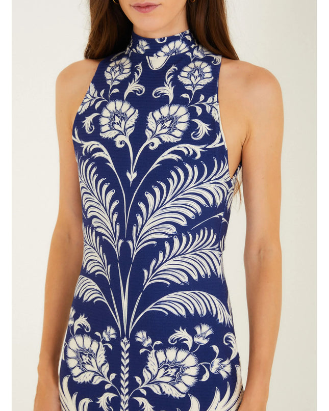 VESTIDO FARM MIDI ESTAMPADO SANTORINI